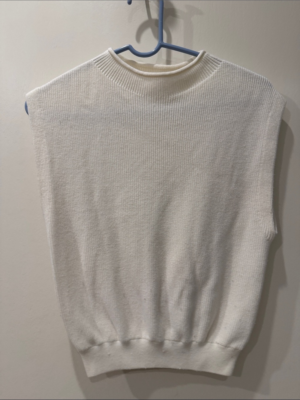 Classic Cream Crew Neck Knit Sweater Vest